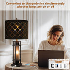 USB Modern Metal Bedside Lamp — Set of 2 - View 3