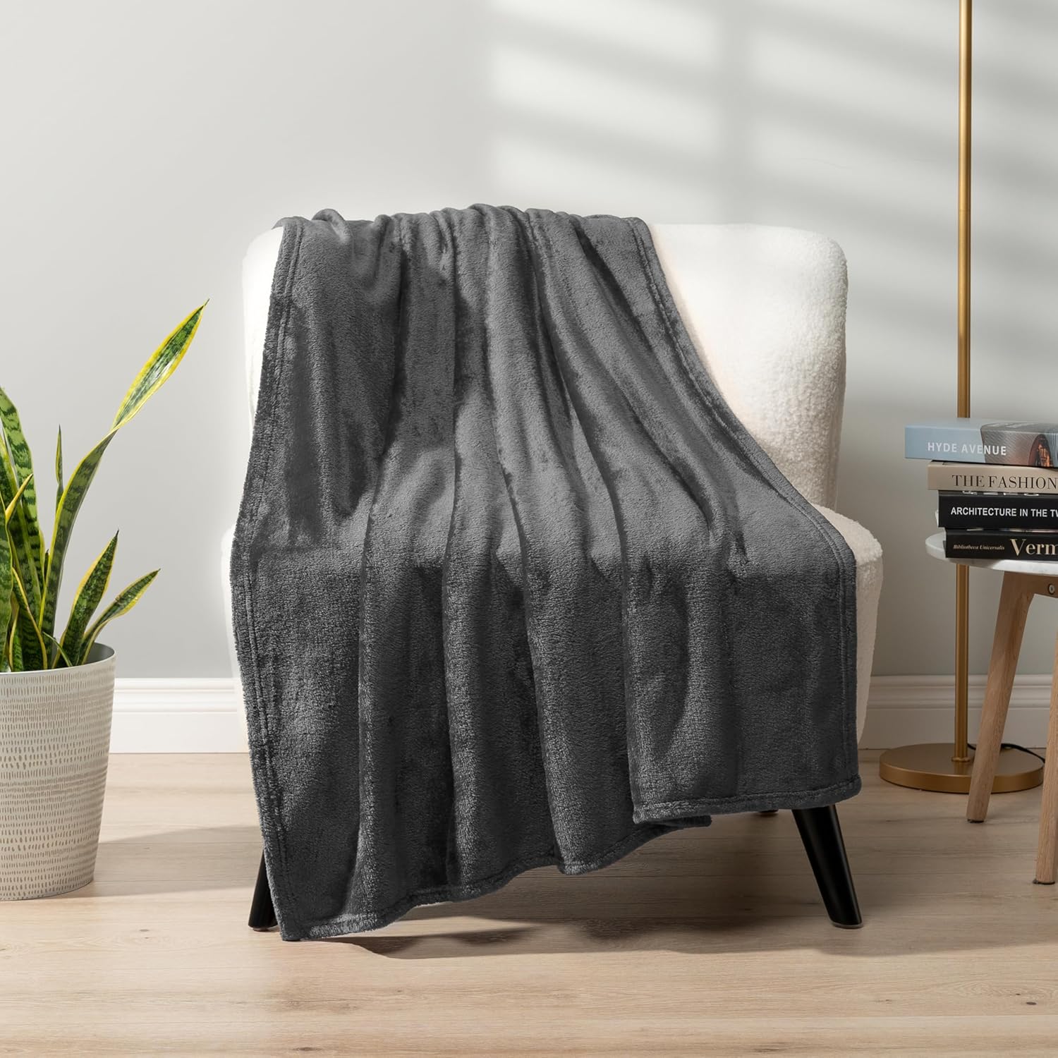 Beige Throw Pillow — 60" — Dark Grey