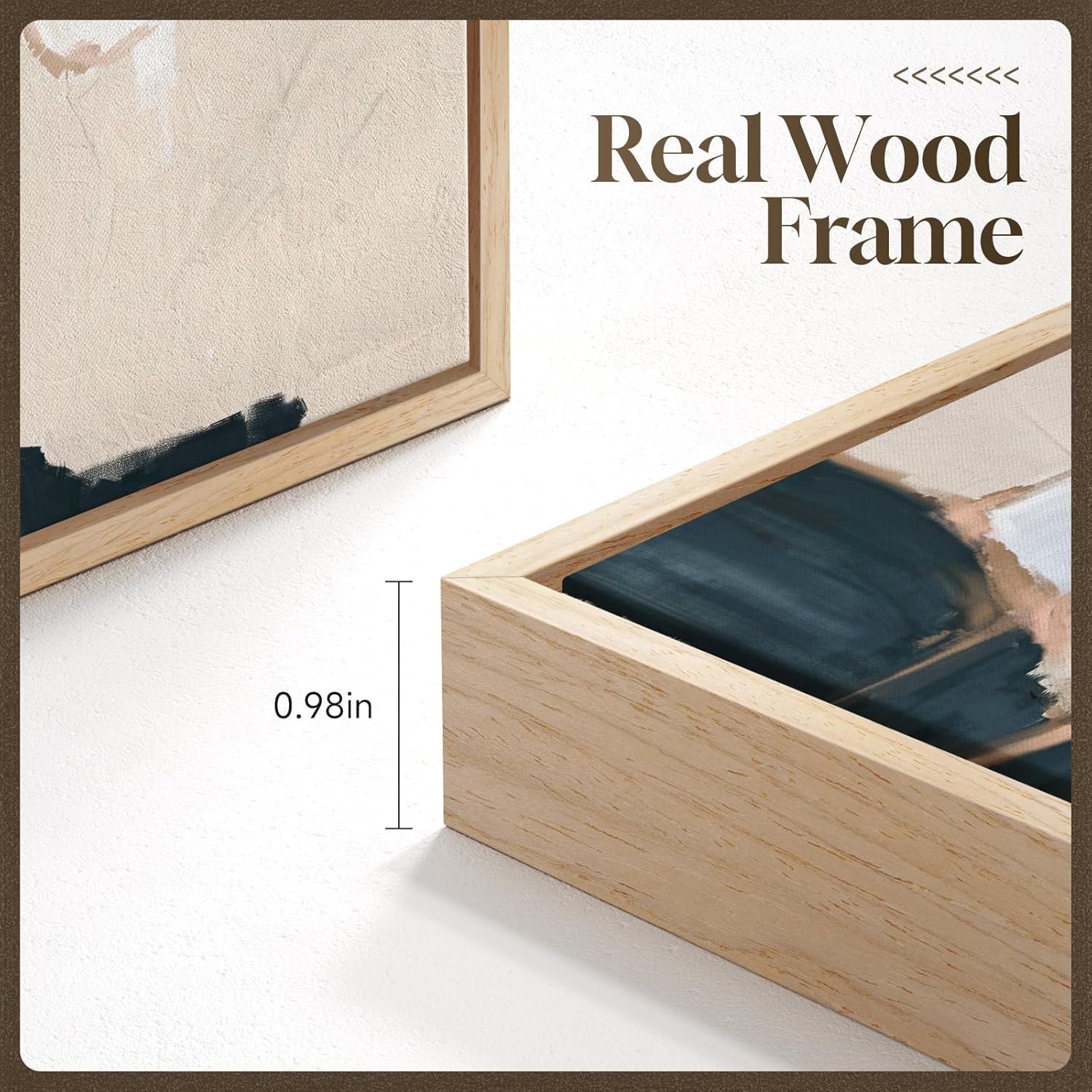 Framed Modern Beige Wall Decor — 24" - View 5