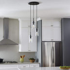 Modern Black Chandelier — 3-Light - View 3