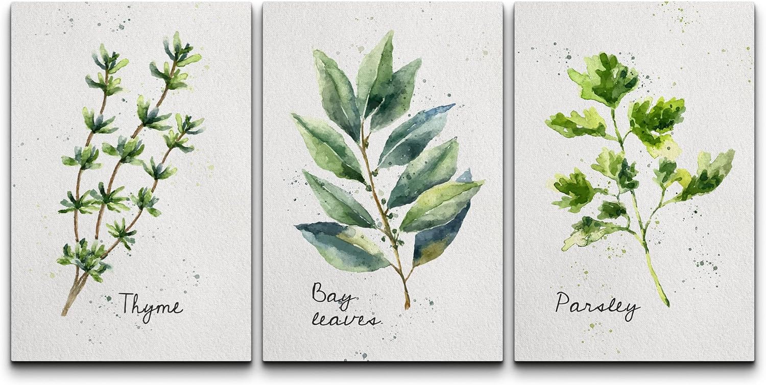 Framed Boho Green Wall Art — 24" — 24" x 16" x 3 Panels