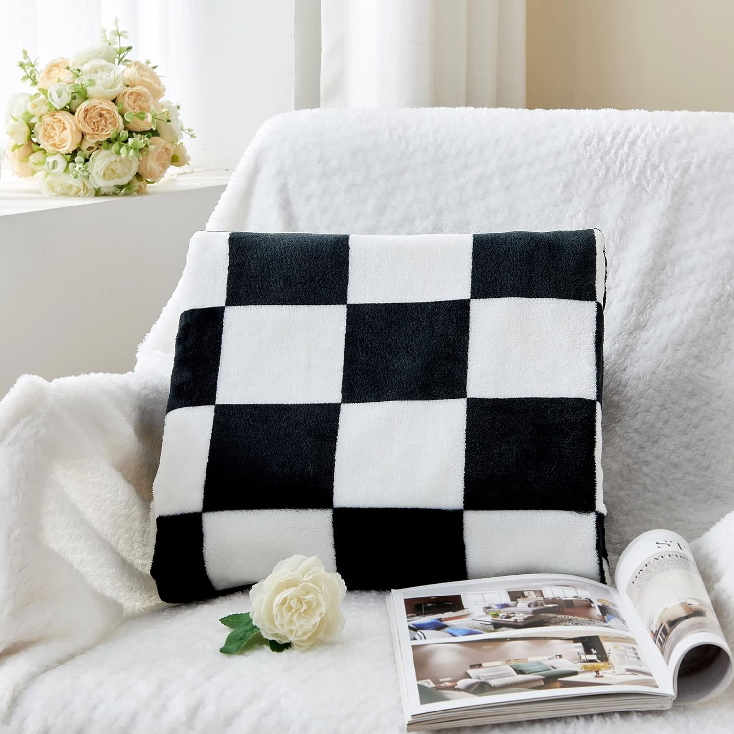 Black Throw Pillow — 50" - View 2
