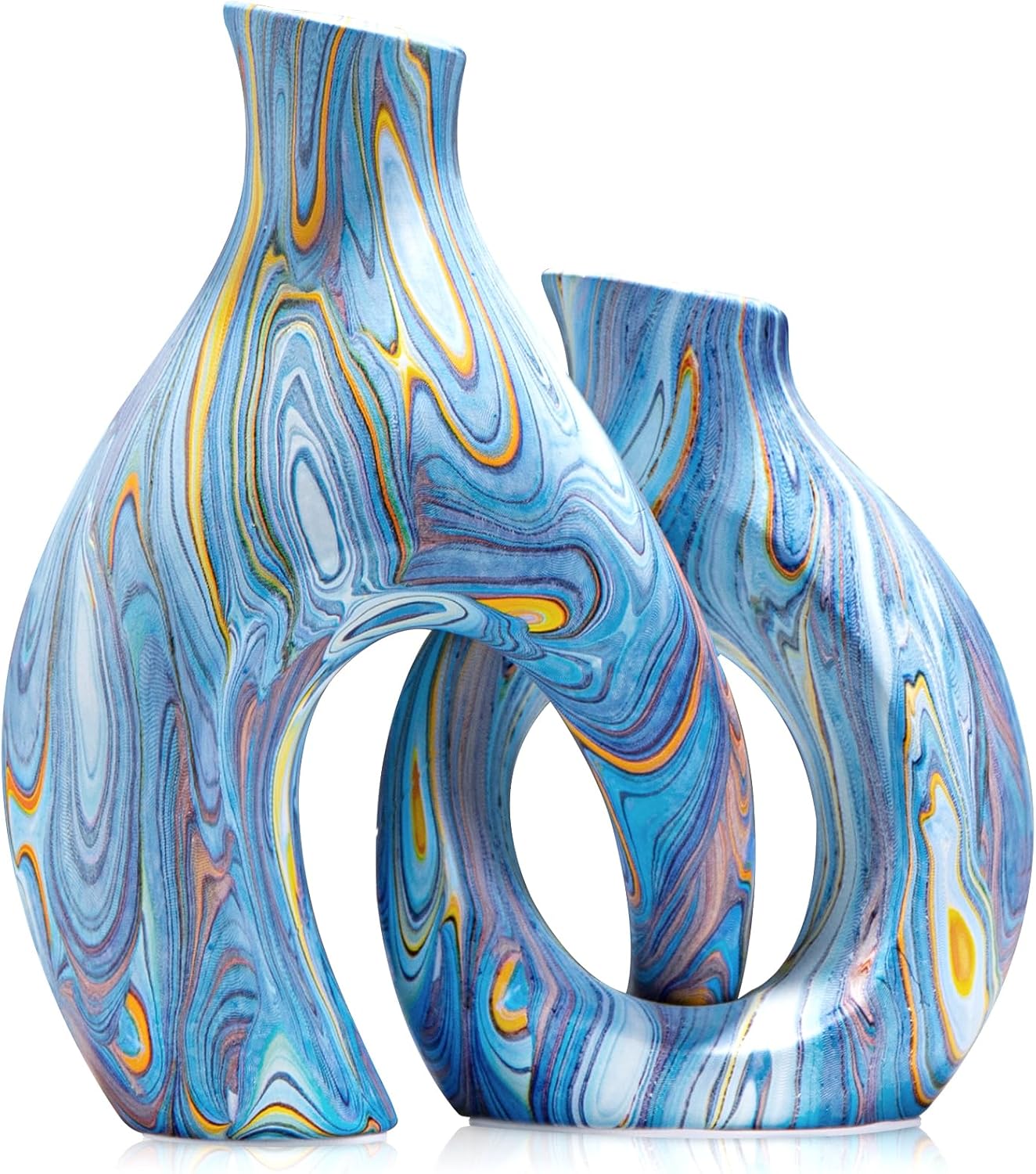 Boho Blue Vase — Set of 2 — Ocean Donut