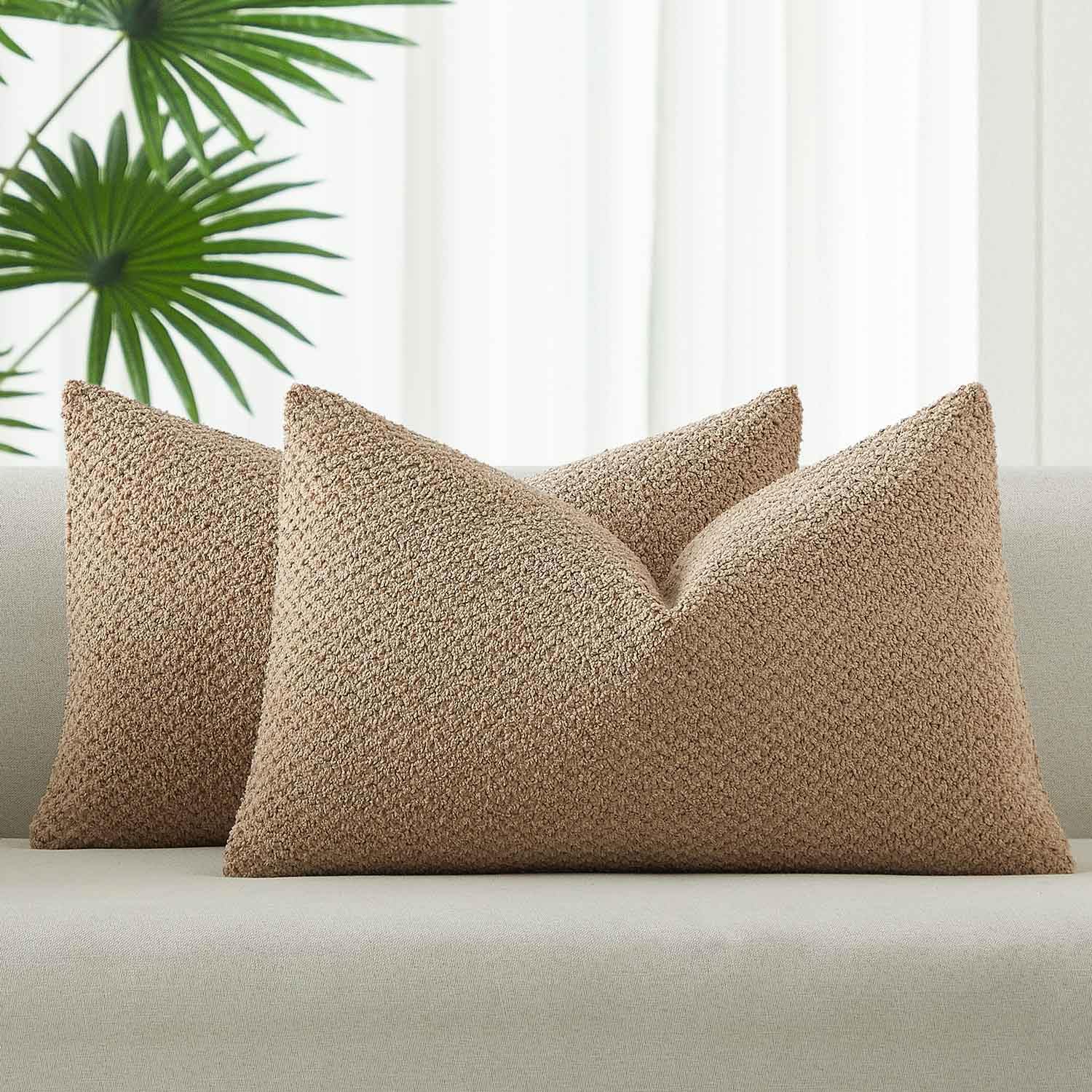 Boho Beige Throw Pillow Cover — 18" — Khaki