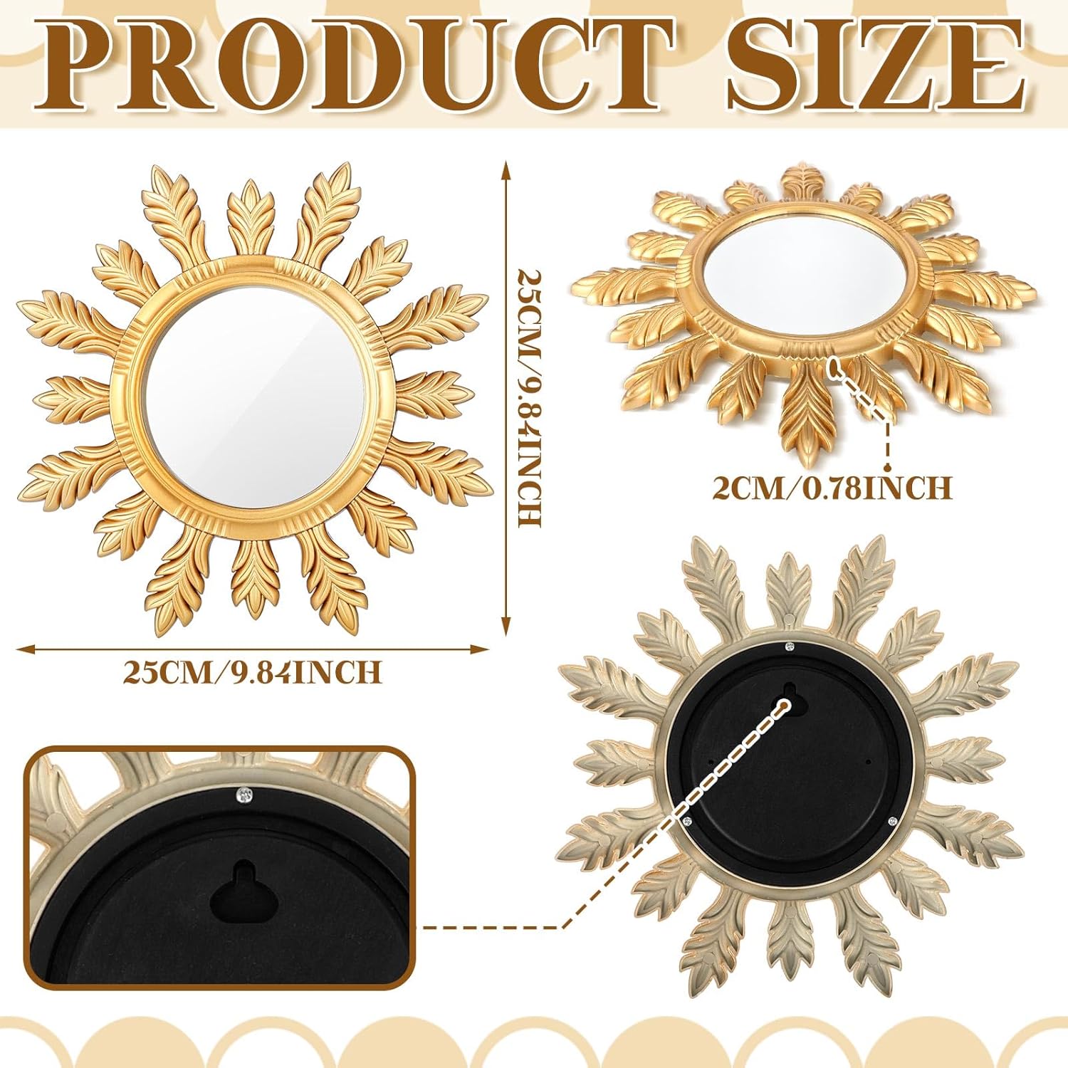 Boho Gold Mirror — Set of 4 - View 3