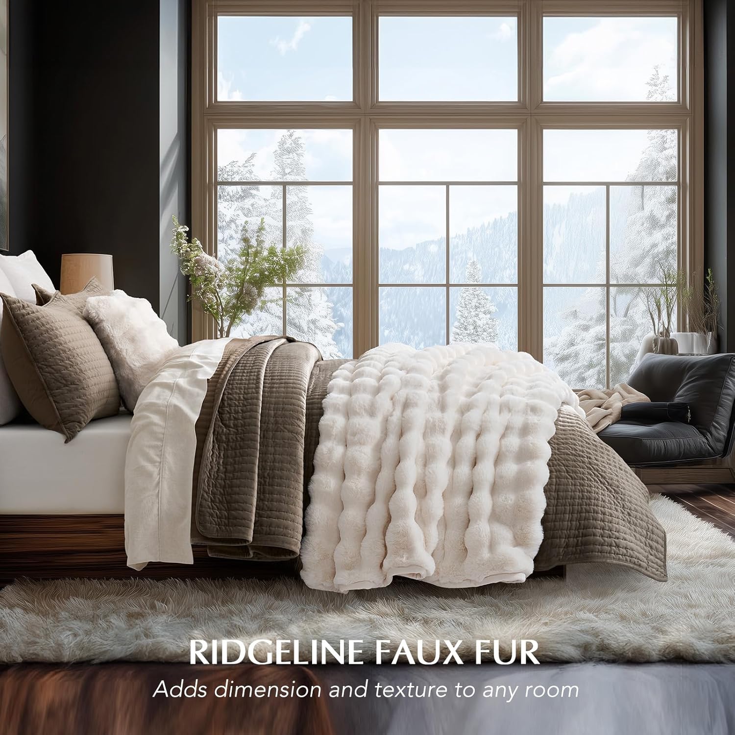 Luxe Beige Throw Pillow — 50" - View 2