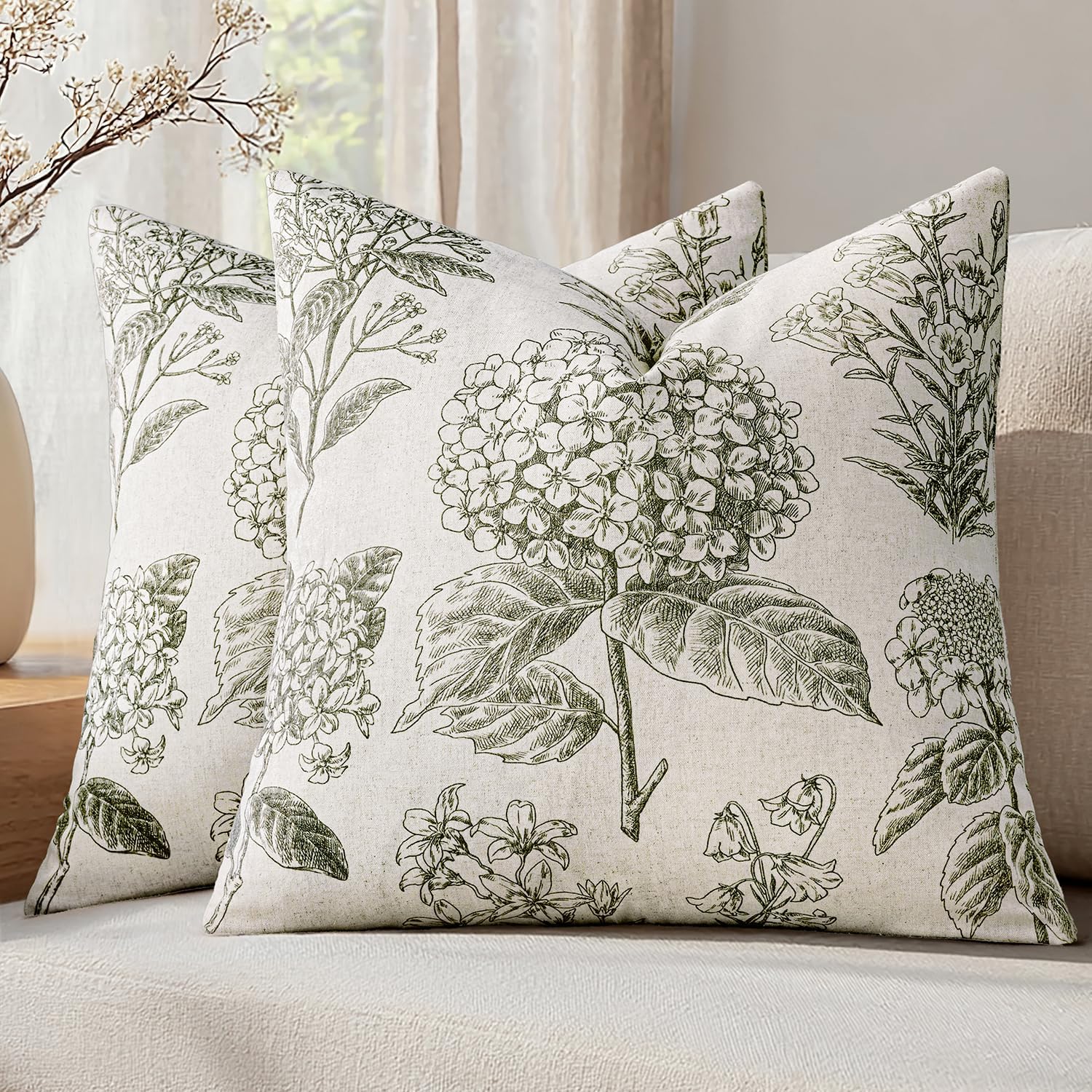 Vintage Boho Beige Pillow Cover — 20" — 20" x 20" (Pack of 2)