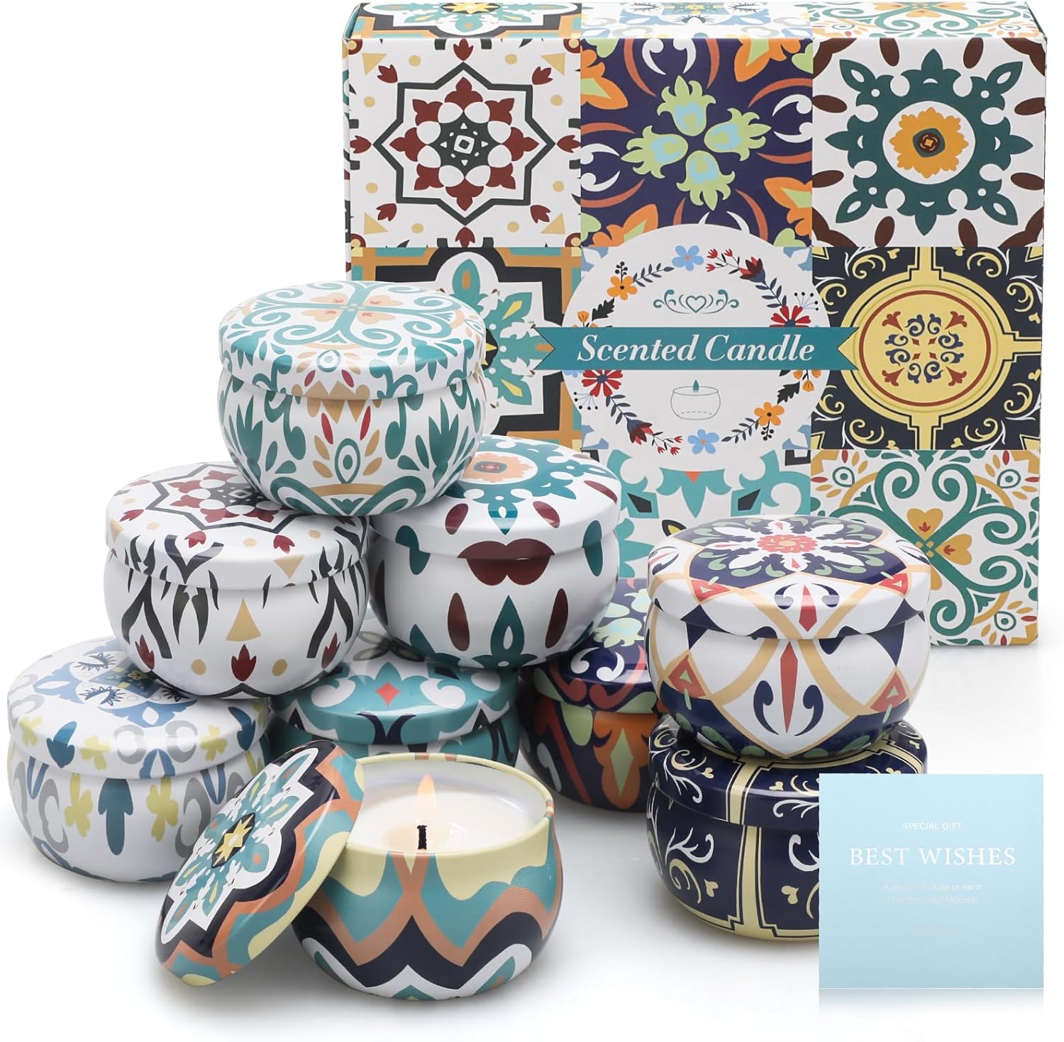 Metal Scented Candle — 9-Pack Scented Gift Set