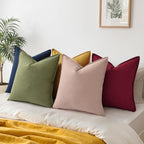 Linen Boho Beige Throw Pillow Cover — 18" - View 6