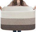 Boho Black Throw Pillow — 21.6" — White Brown