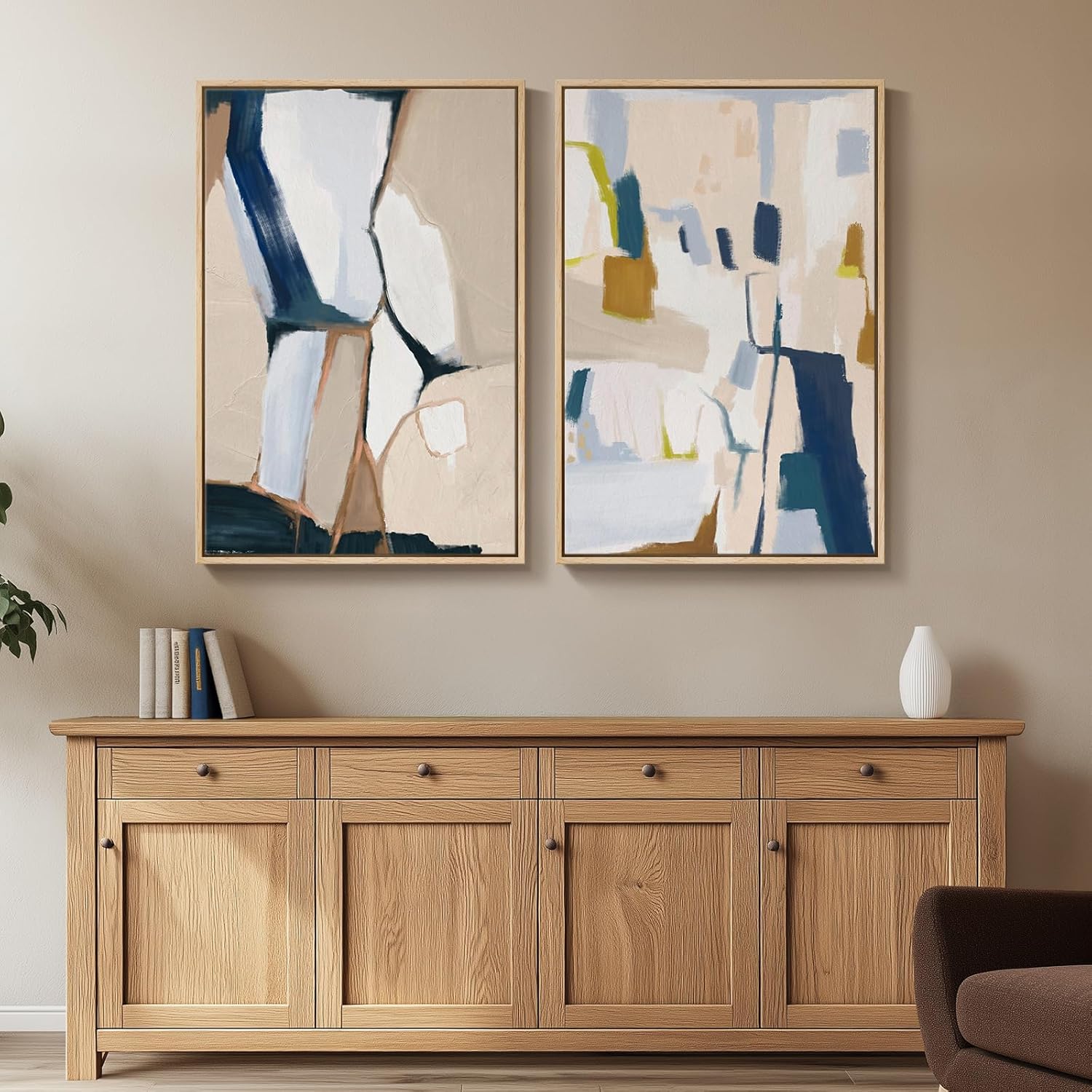 Framed Modern Beige Wall Decor — 24" - View 4