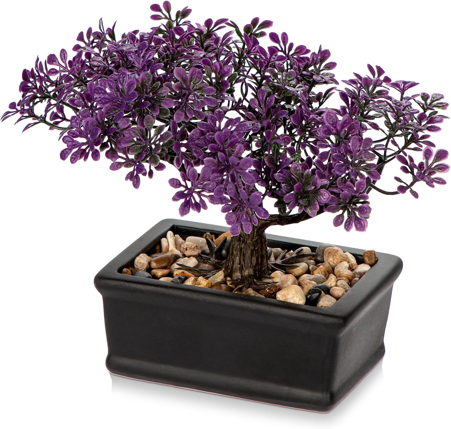 Farmhouse Ceramic Faux Plant — 6" — 6" Purple Ficus