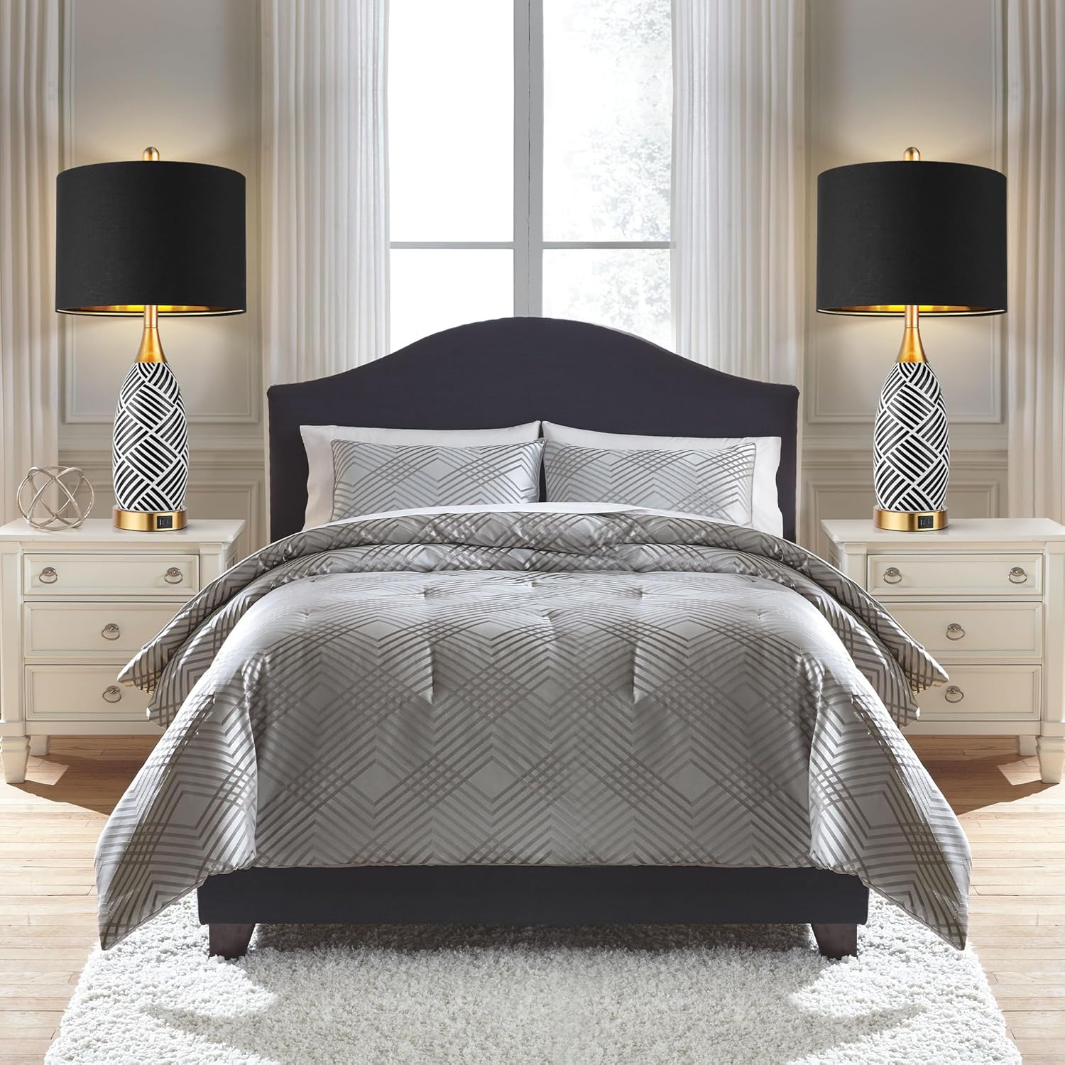 Dimmable Luxe Ceramic Bedside Lamp — 25.5" - View 7
