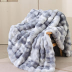 Black Throw Pillow — 60" — Tie Dye Blue