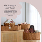 Hand-Woven Boho Beige Vase — 7" - View 8