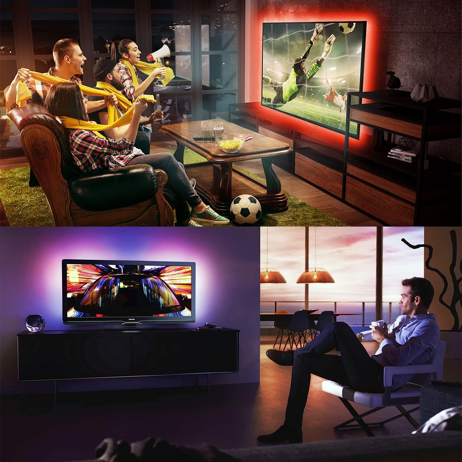 USB Metal LED Strip Lights — 65" - View 5