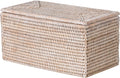 Rectangular Boho Brown Basket — White