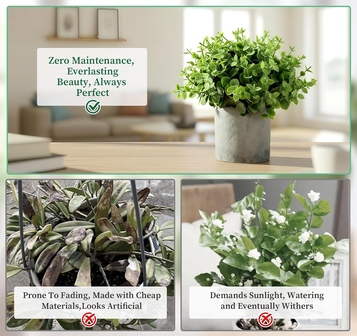 Farmhouse Green Faux Plant - View 5