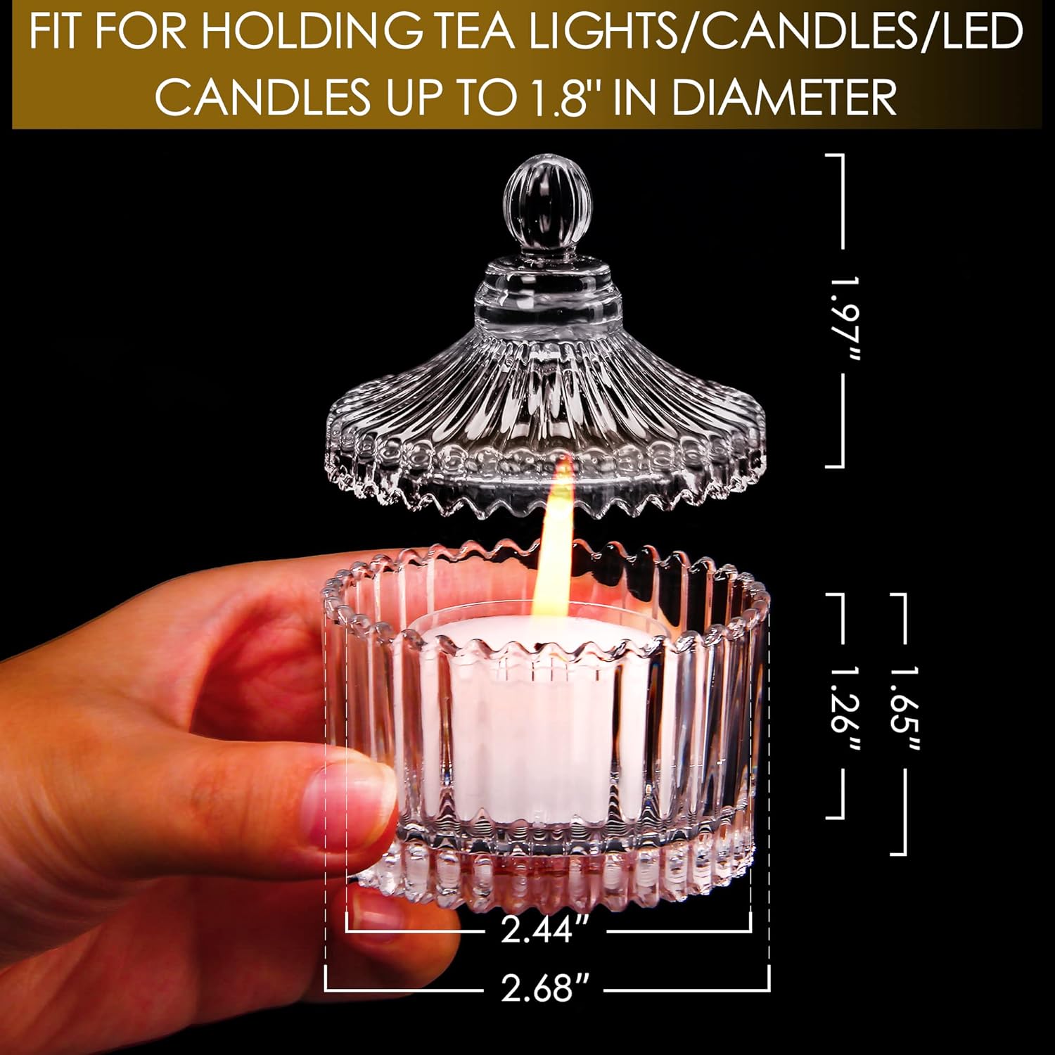 Glass Candle — 2.68" - View 2