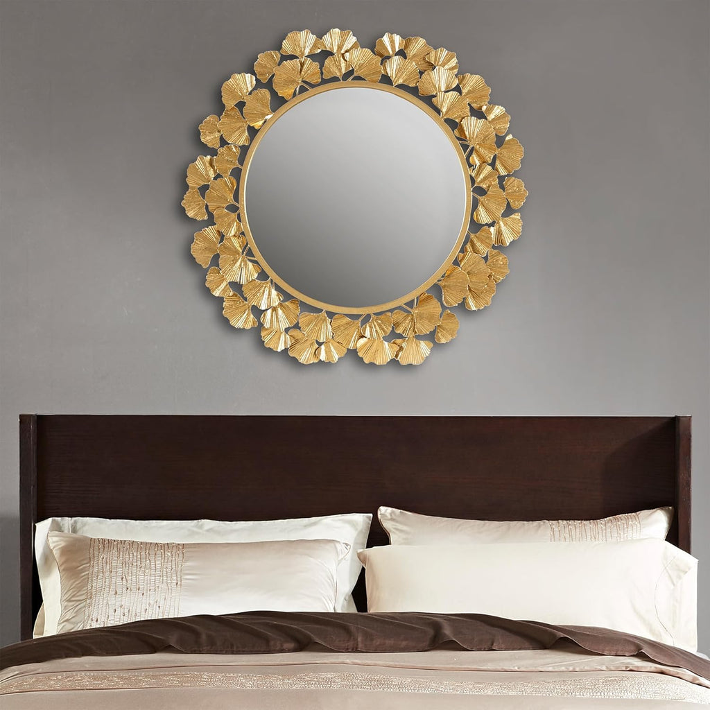 Round Luxe Gold Wall Mirror — 30.5" - View 3
