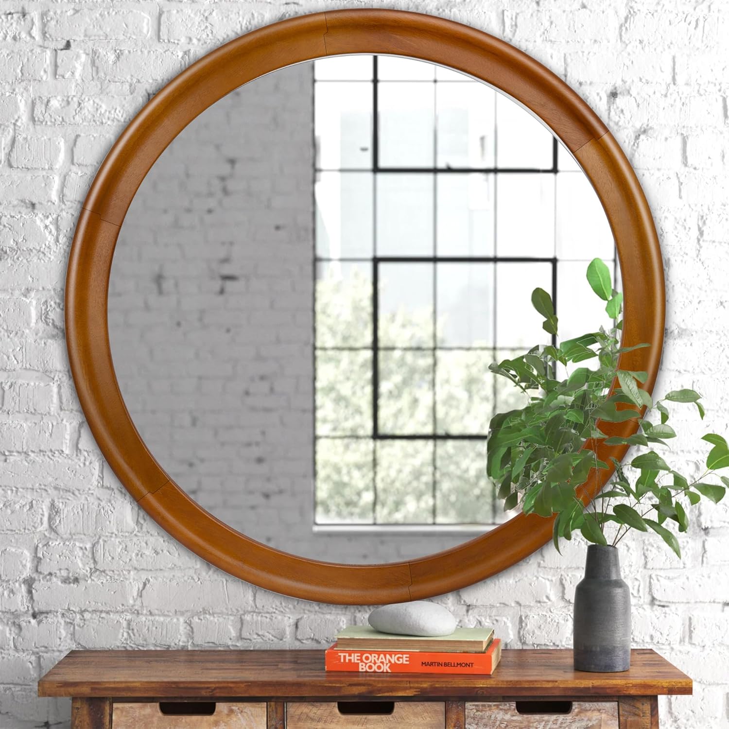 Round Farmhouse Black Vanity Mirror — 36" — 36"L x 36"W