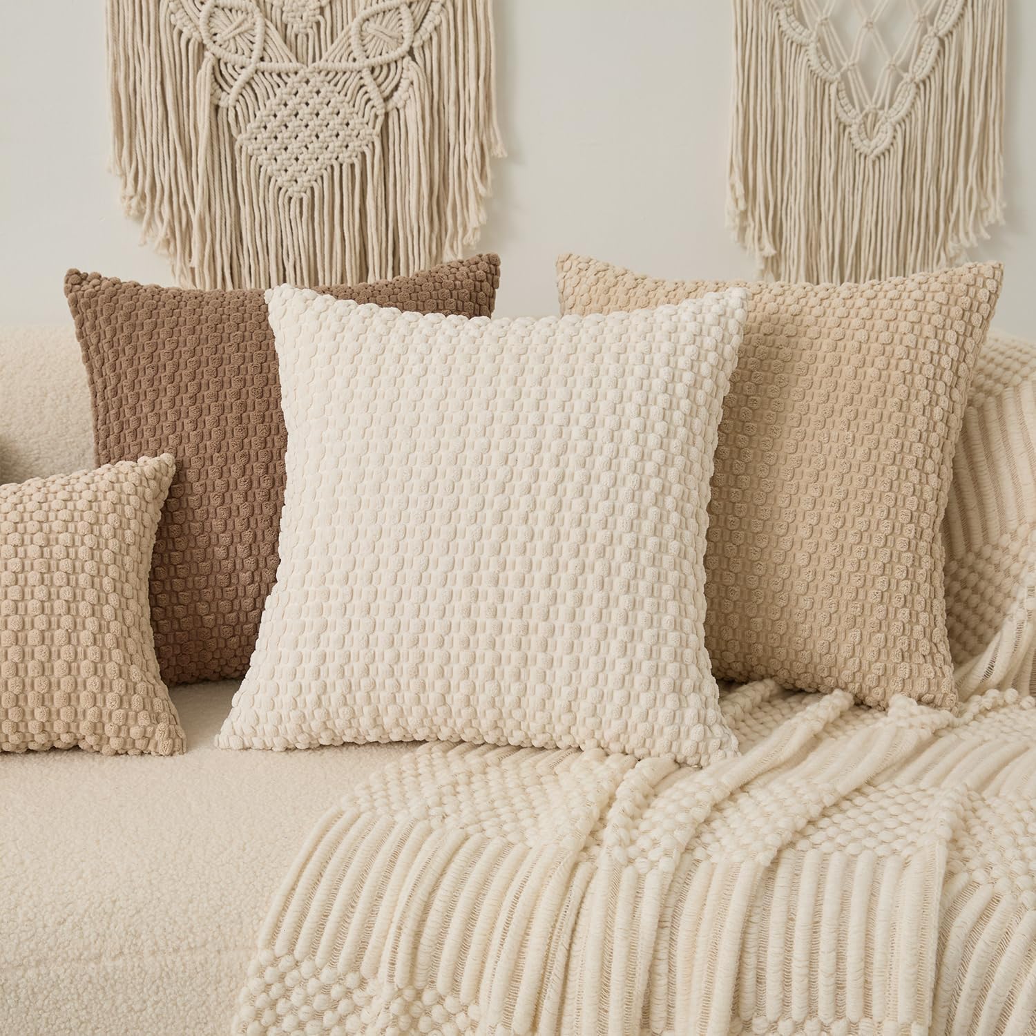Lumbar Boho Beige Pillow Cover — 24" - View 7
