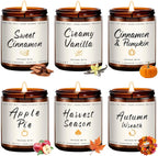 Soy Wax Scented Candle — Set of 4 — 6 Pack-Wreath/Harvest/Vanilla/Cinnamon.....