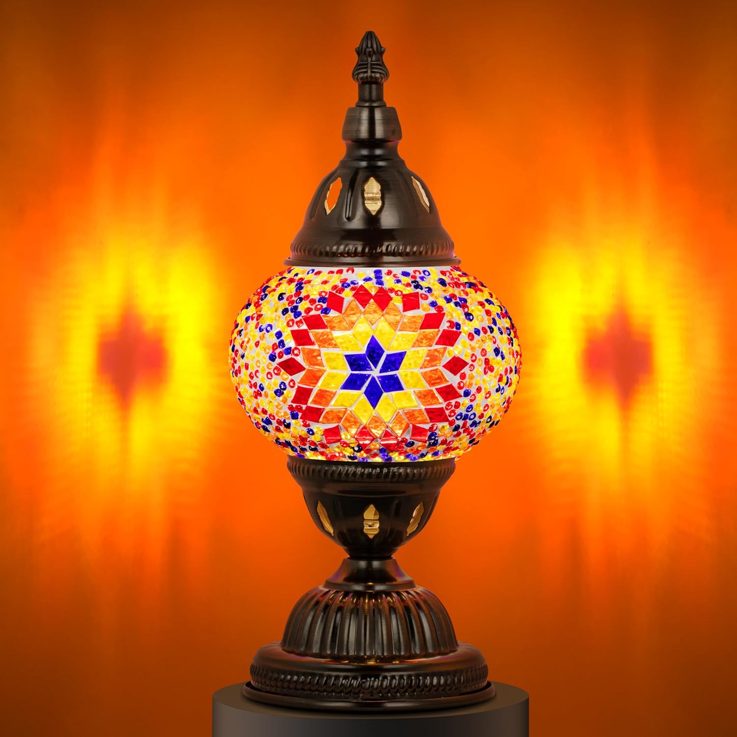 Blue Table Lamp — Orange