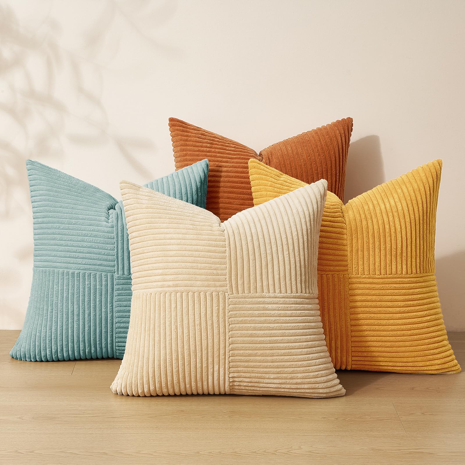 Velvet Boho Beige Throw Pillow Cover — 20"