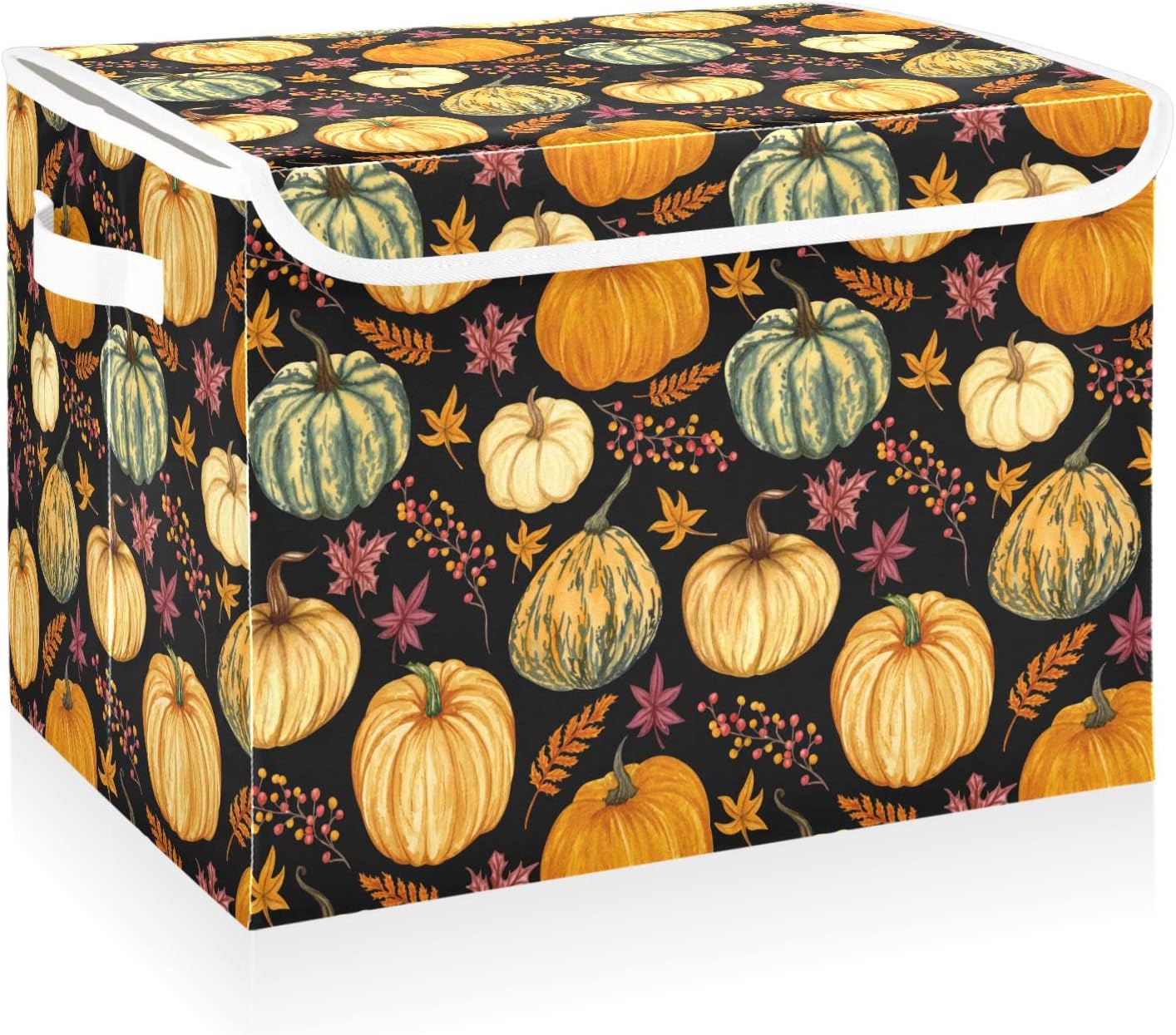Black Storage Bin — Pumpkins Yellow