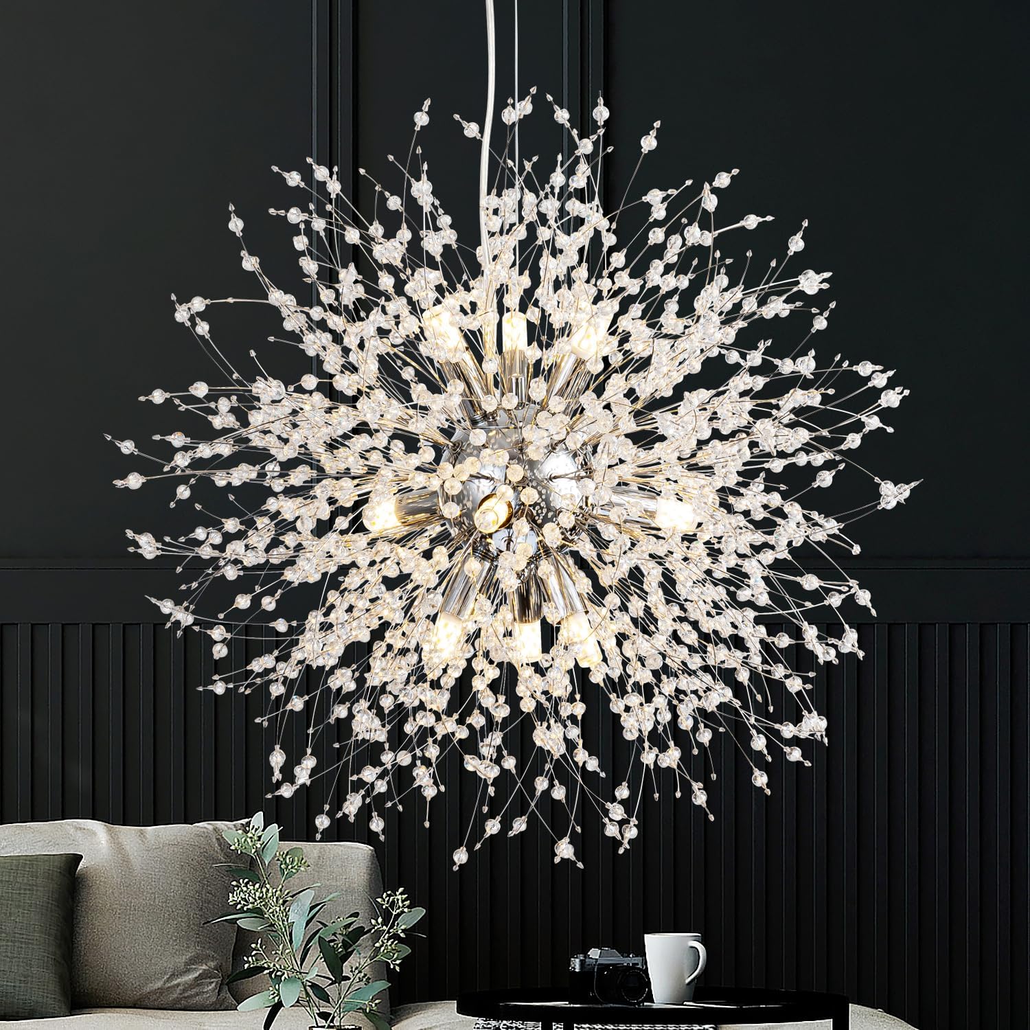 Luxe Gold Chandelier — 8-Light — Chrome