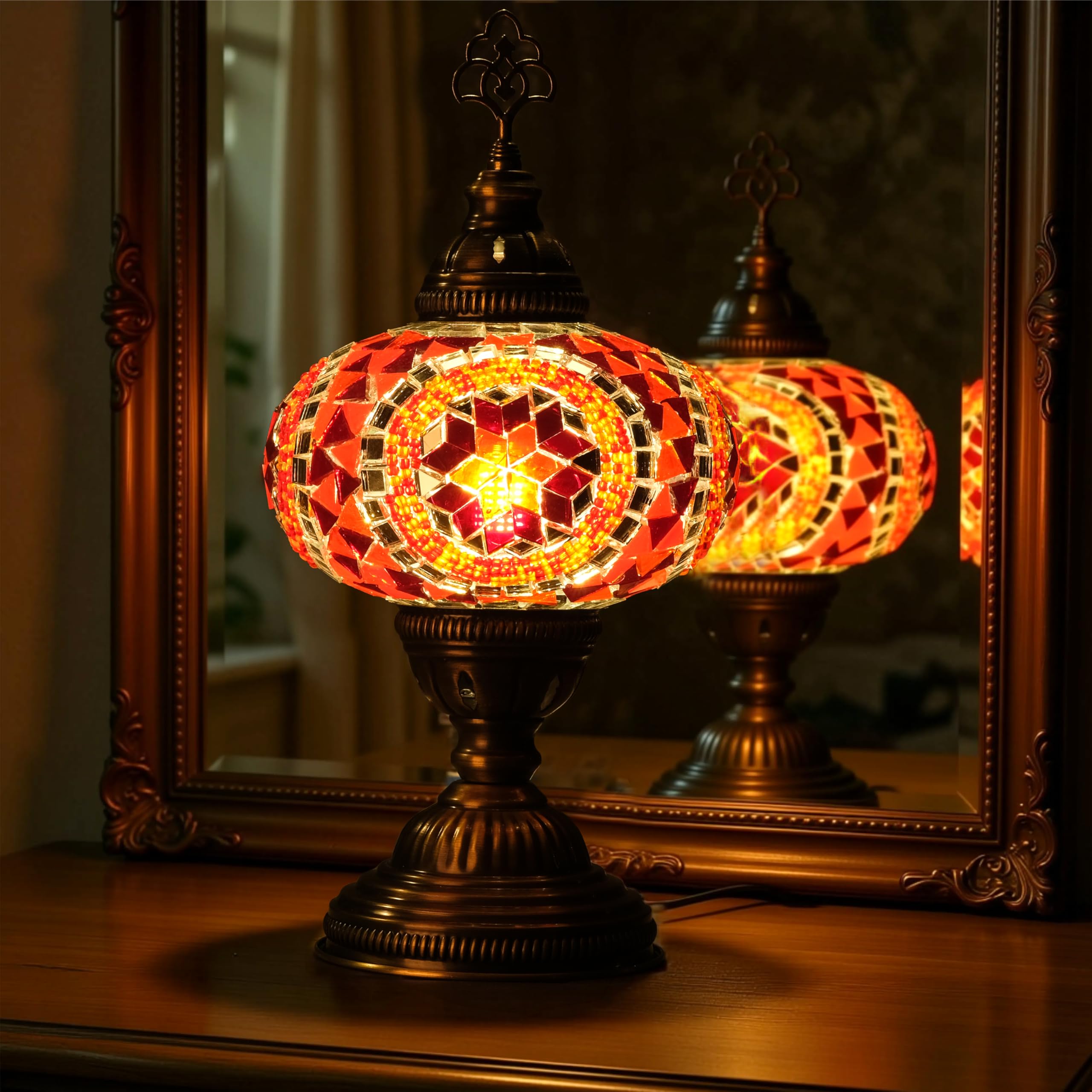 Vintage Boho Blue Desk Lamp