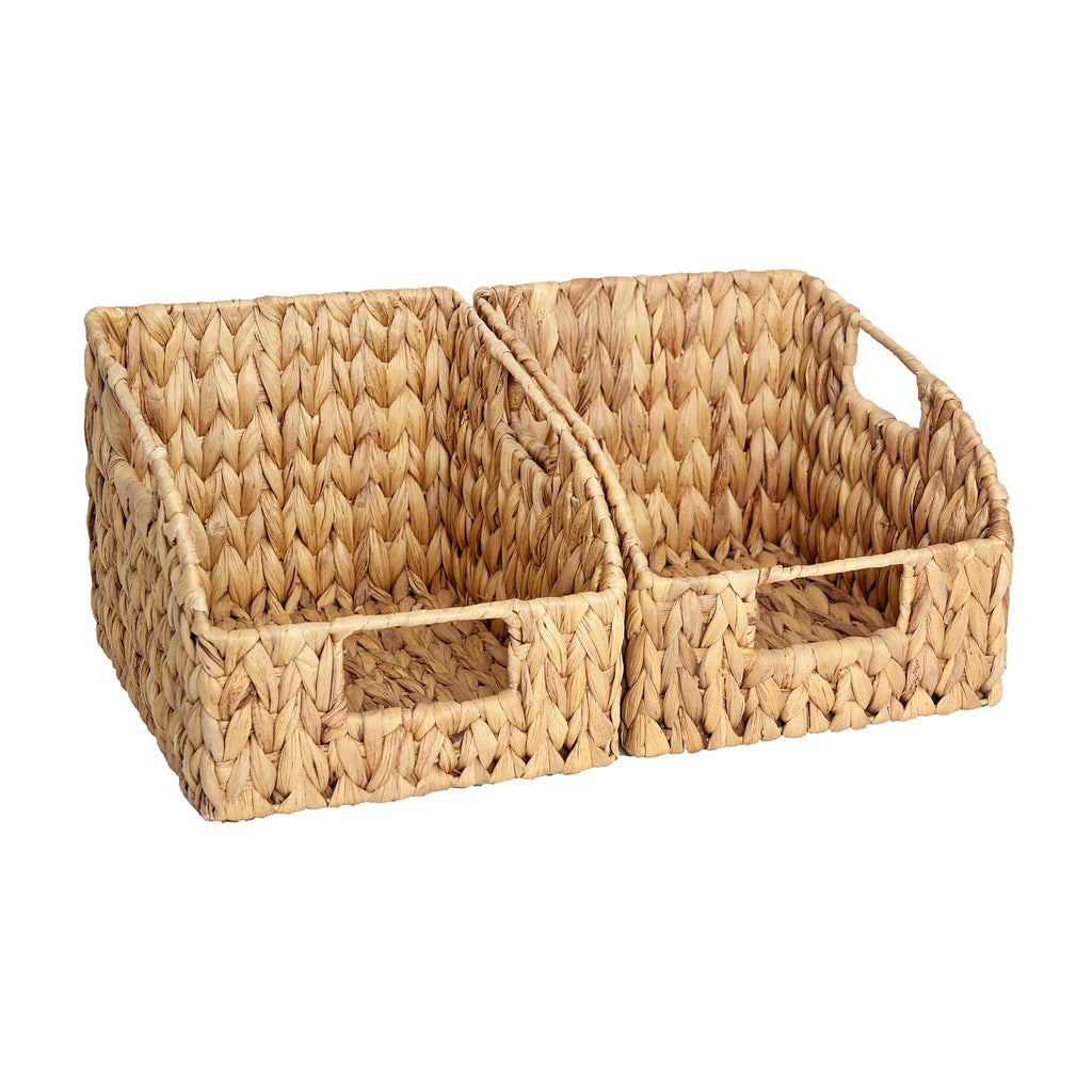 Handwoven Boho Beige Storage Basket — 10"