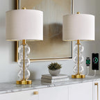 USB Luxe Black Bedside Lamp — 25"