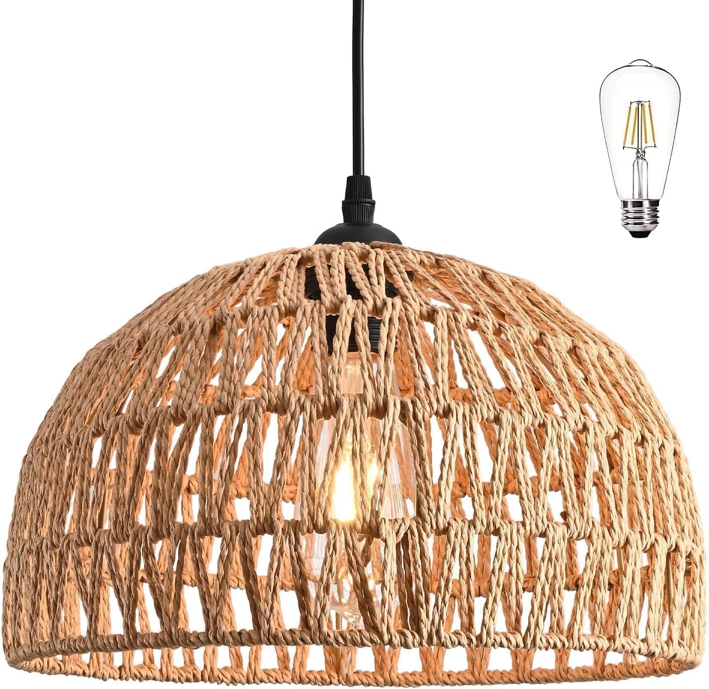 Boho Beige Chandelier — 12.2" — 12.2" Natural