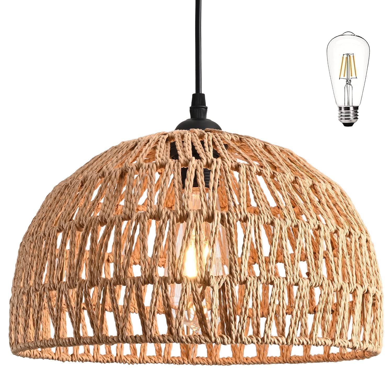Boho Beige Chandelier — 12.2"