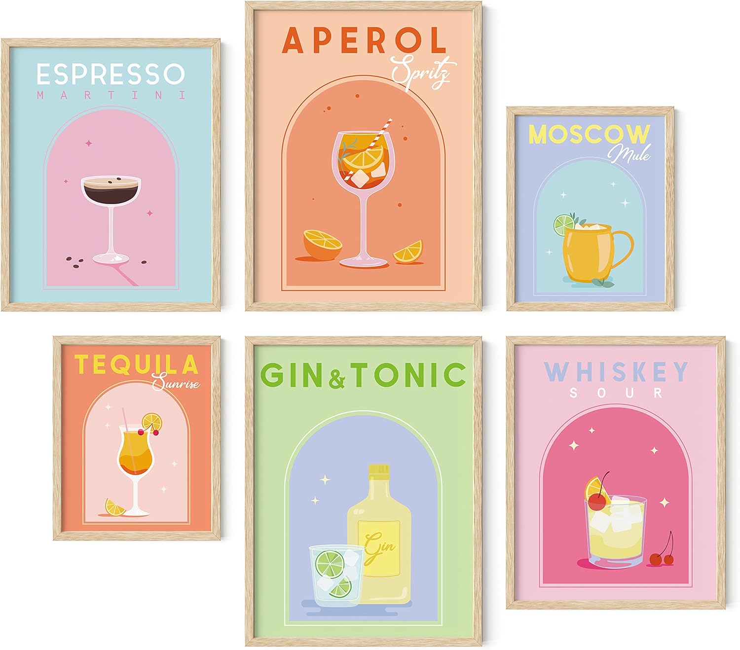 Framed Black Wall Decor — Set of 6 — Party