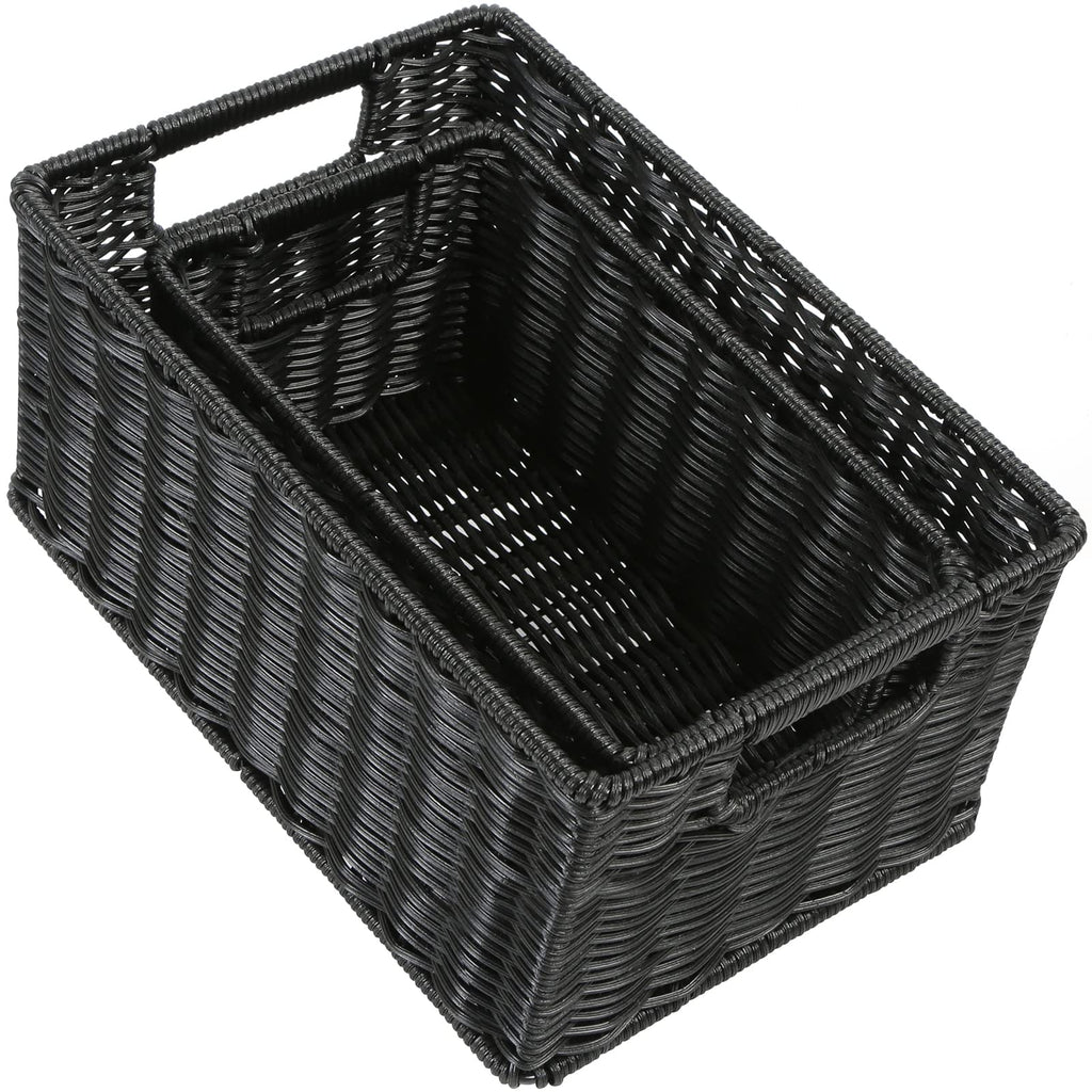 Boho Beige Woven Basket — 6"