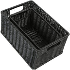 Boho Beige Woven Basket — 6"