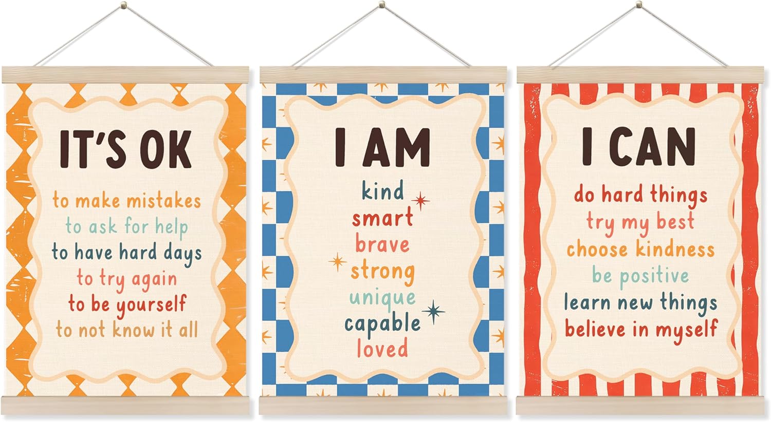 Framed Boho Fabric Wall Decor — 16" — Inspirational Classroom 4