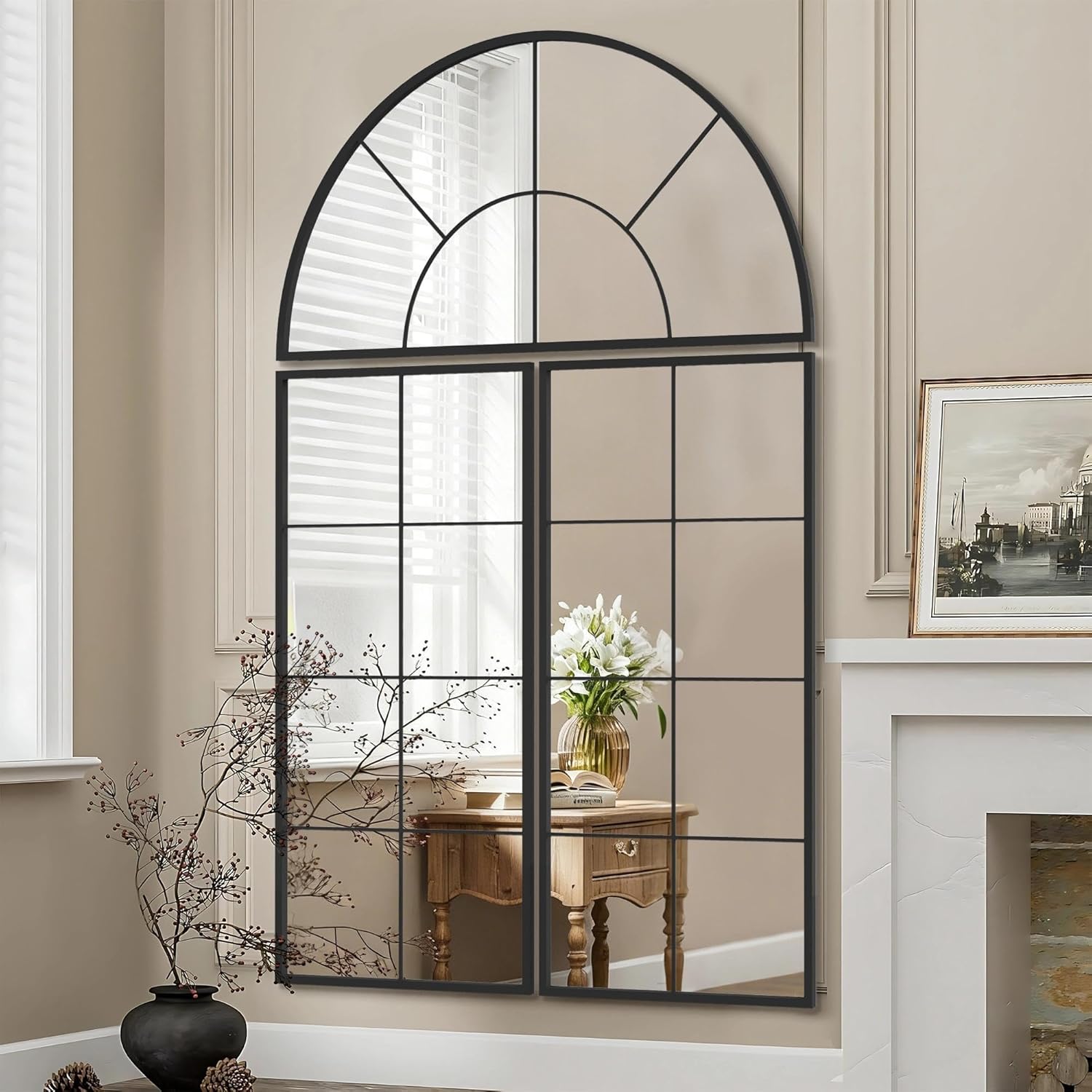 Luxe Black Wall Mirror — 40" — 60"L x 40"W