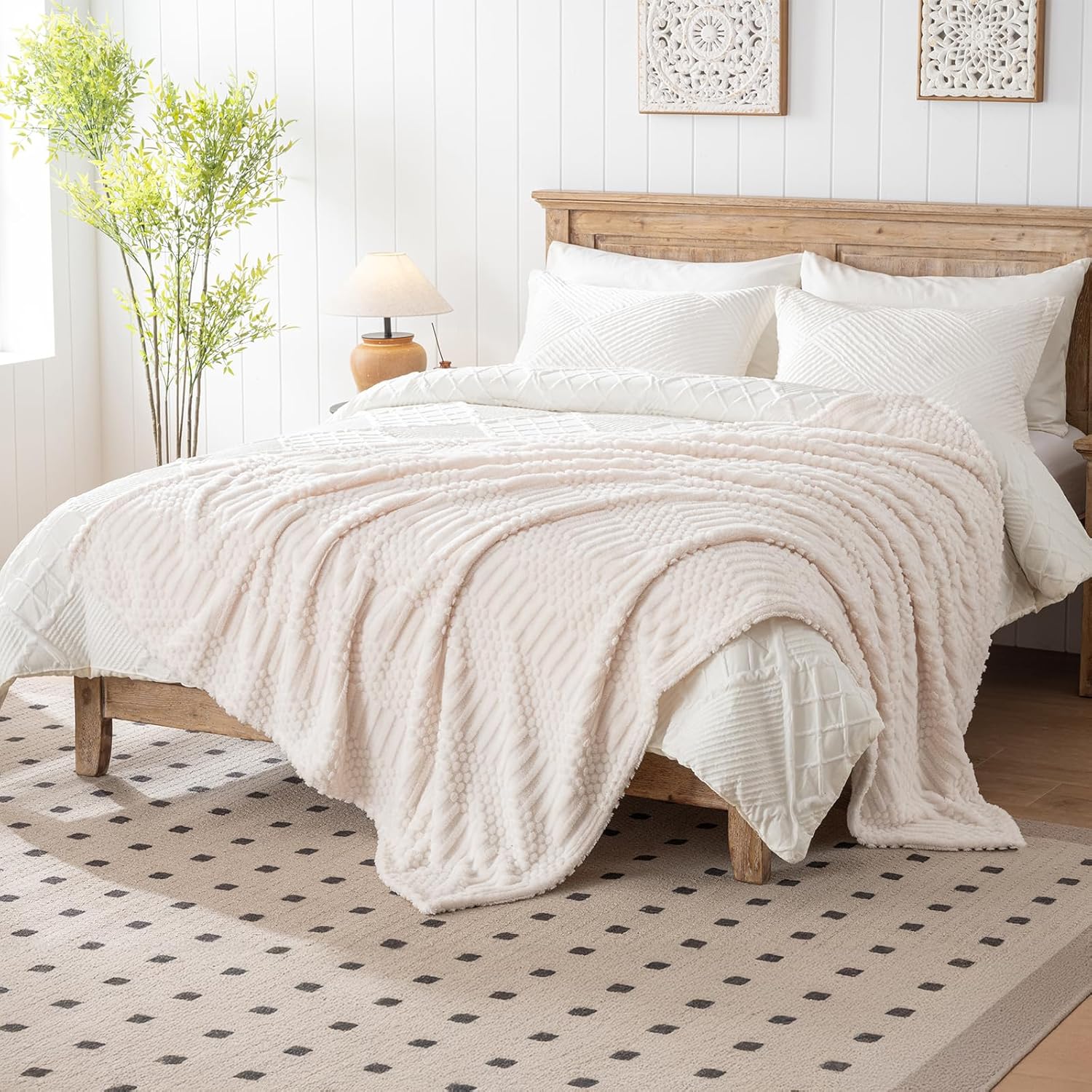 Beige Throw Pillow — 70" — Beige