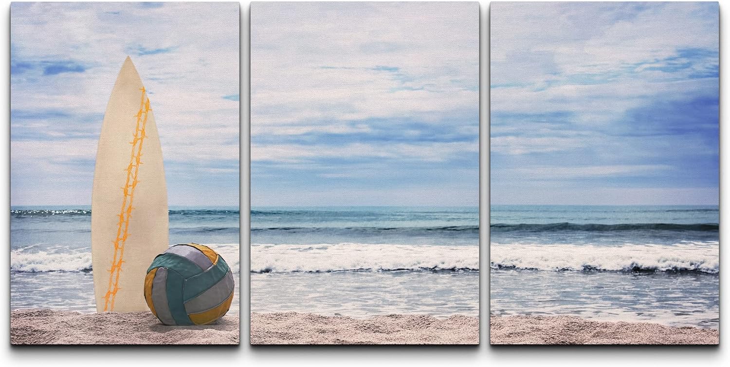 Framed Mid-Century Red Wall Art — 24" — 24" x 16" x 3 Panels