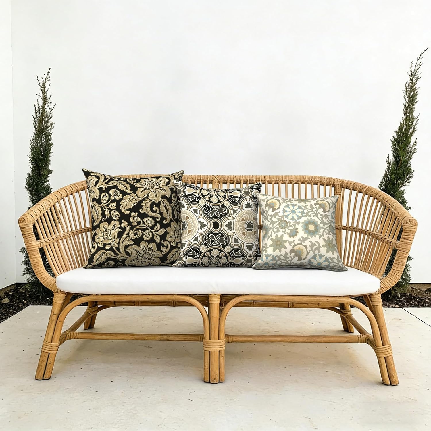 Vintage Modern Beige Throw Pillow Cover — 18" - View 5