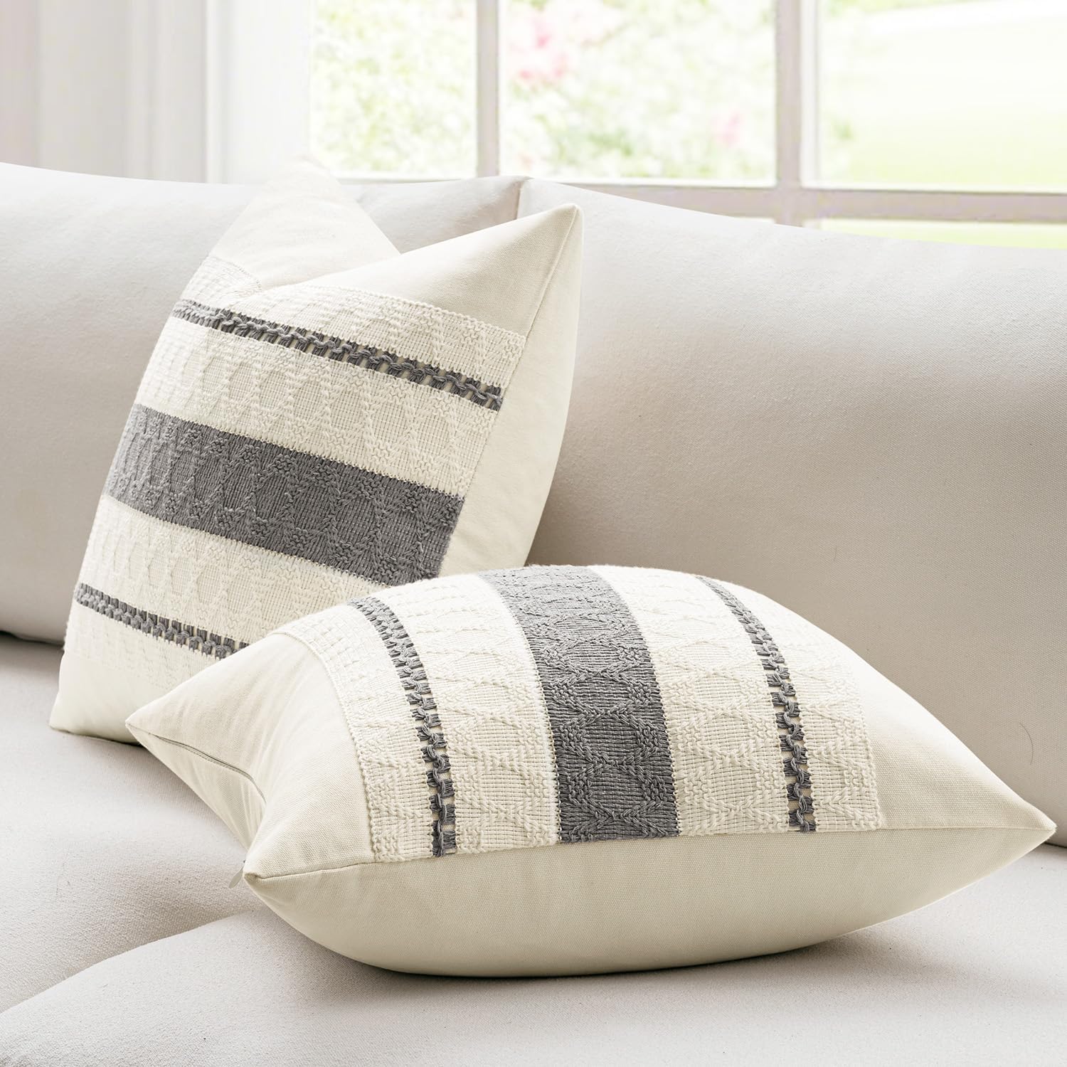 Boho Beige Pillow Cover — 18" - View 5