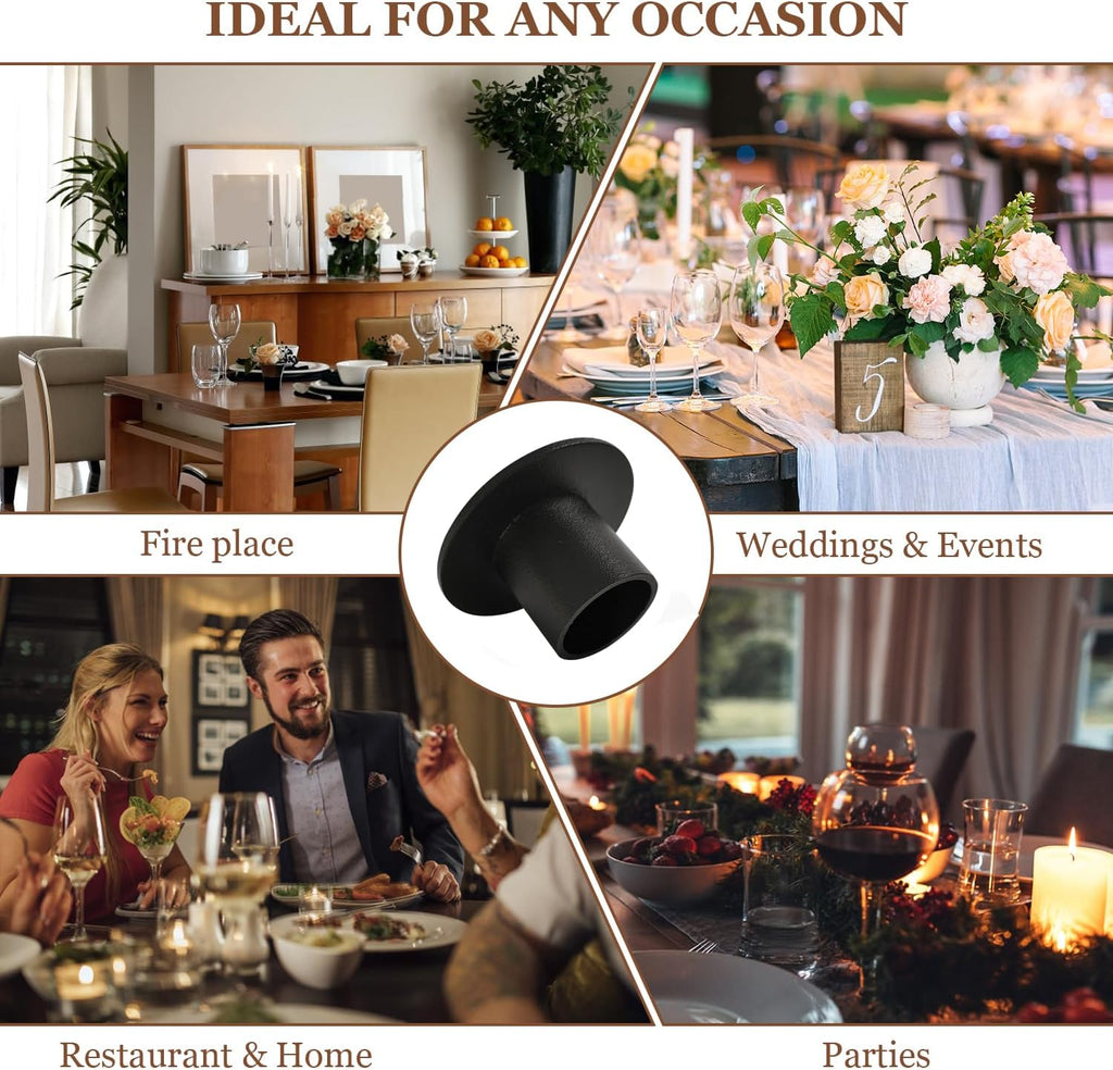 Round Black Pillar Candle — Set of 4 - View 7