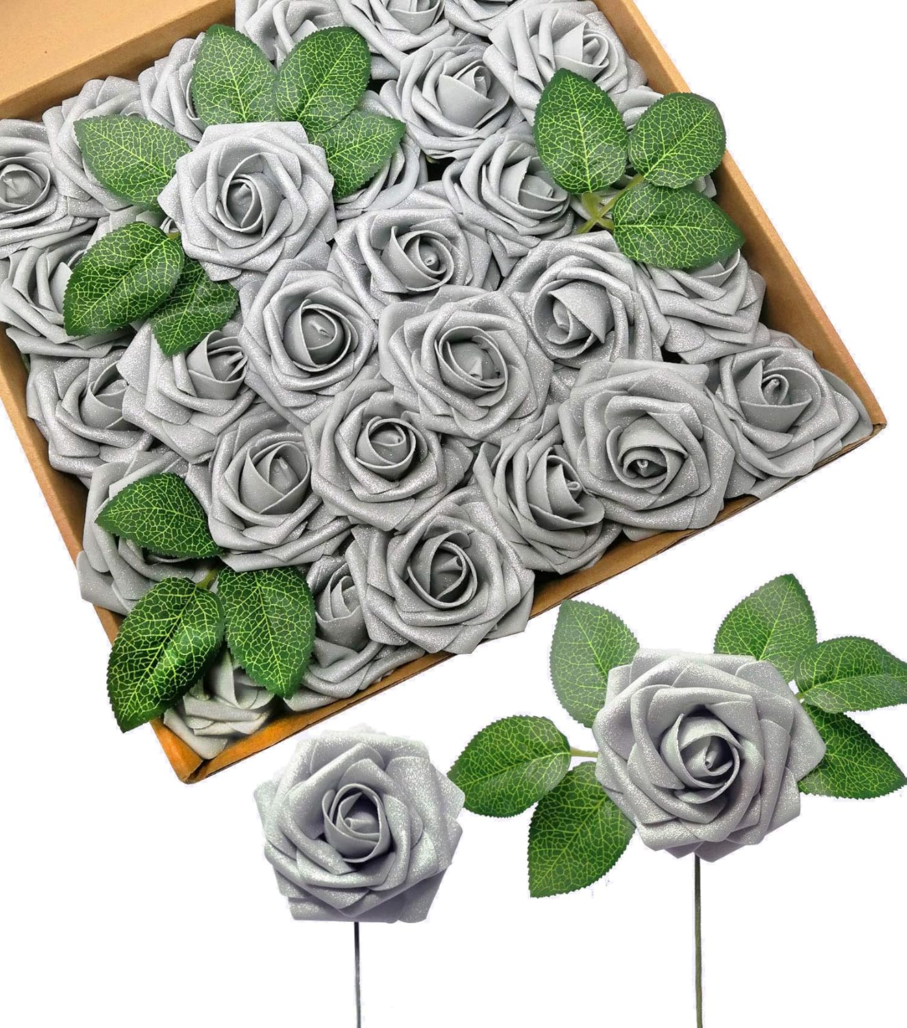 Blue Artificial Plant — 3" — Silver Gray