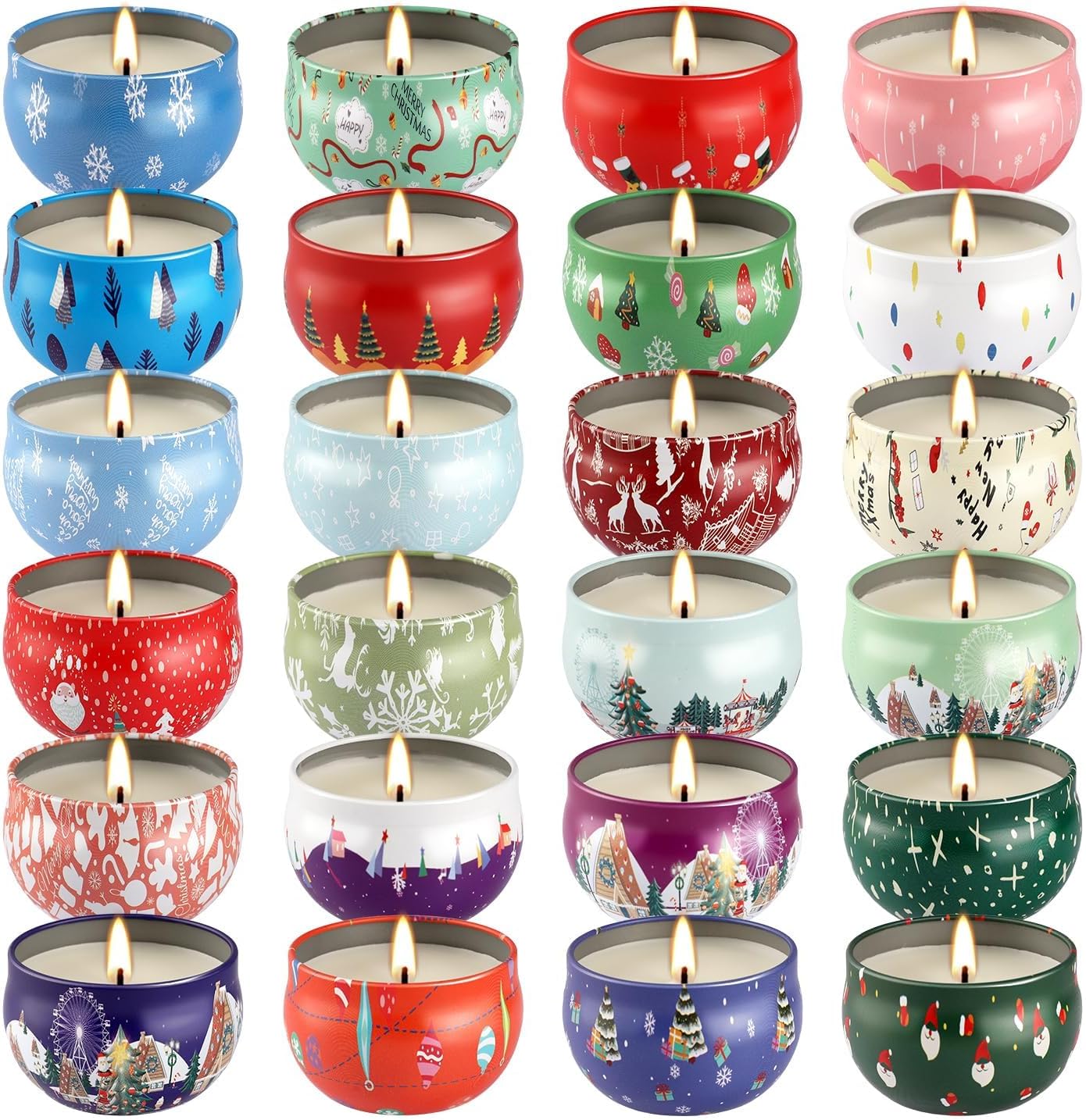 Black Scented Candle — 24Ps-Multi-color-Christmas