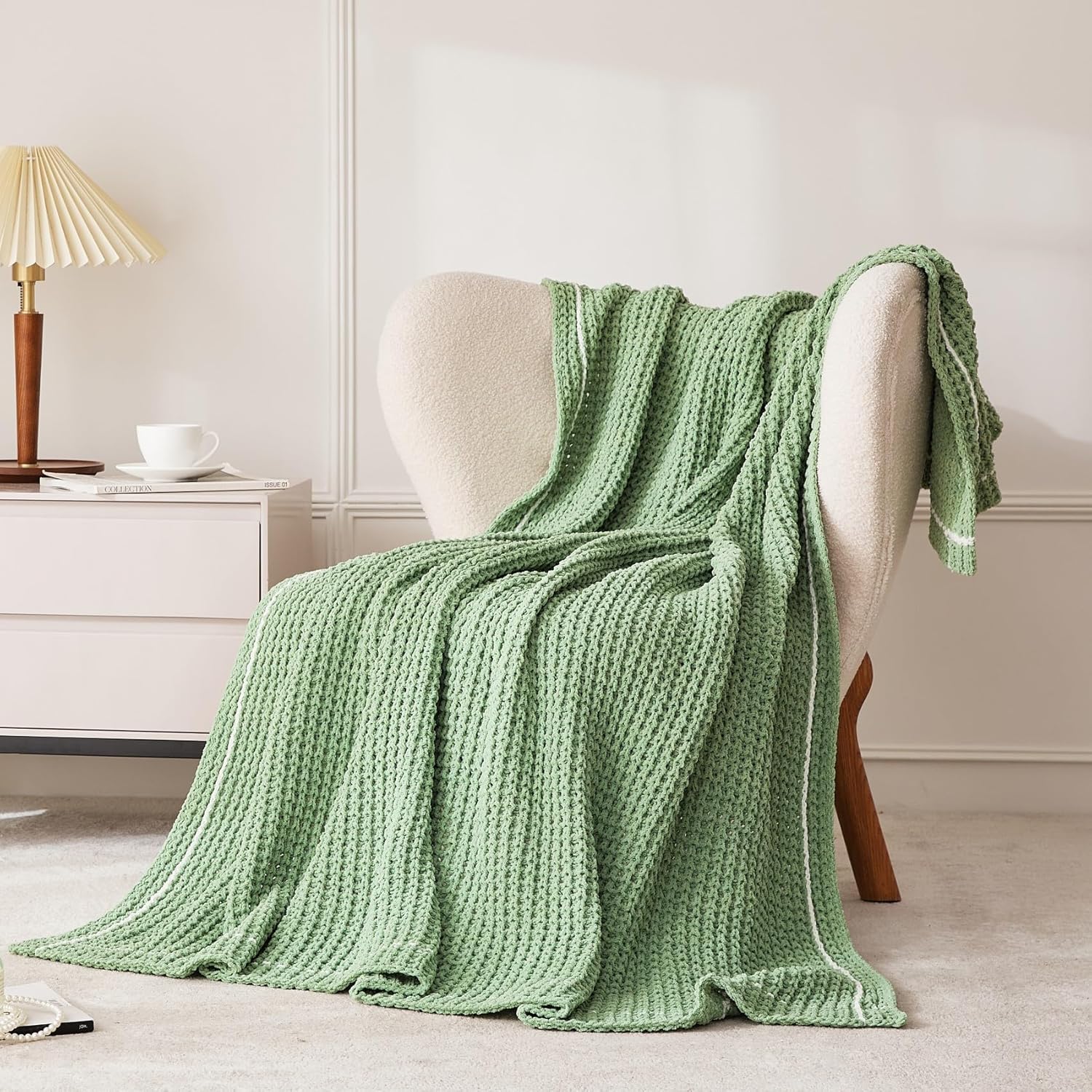 Knit Beige Throw Pillow — 50" — 50"*60"