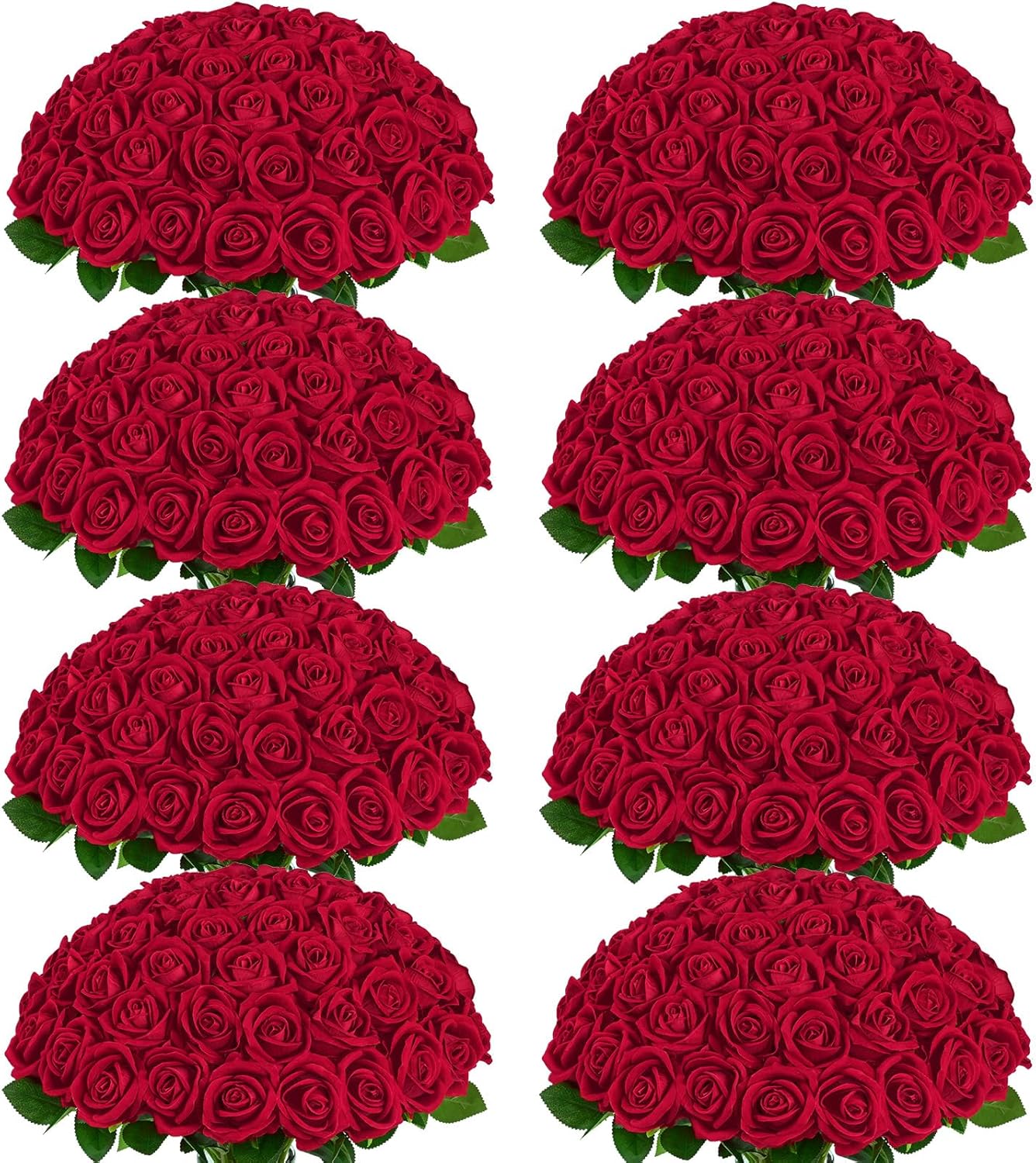 Velvet Luxe Black Artificial Flowers — Red